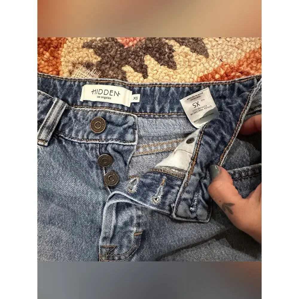 Women’s Distressed Denim Shorts - Blue